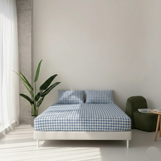 Lençol Xadrez Ajustável com Elástico