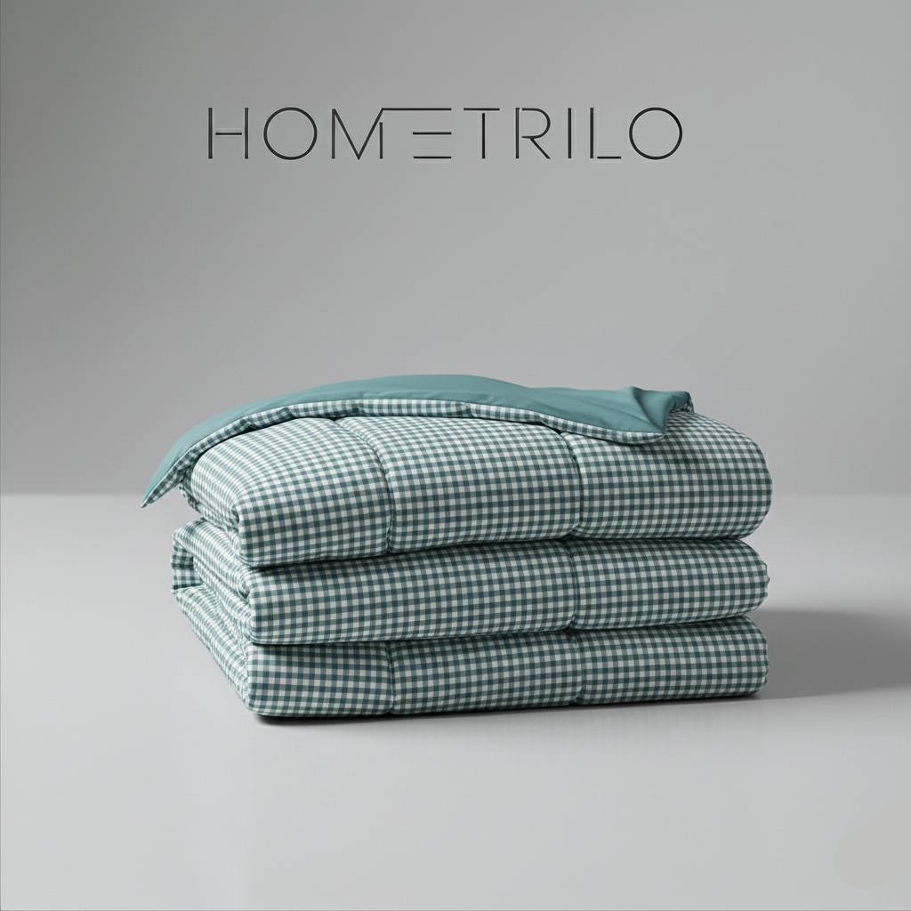 Capa de Edredom Microfibra Verde Vichy