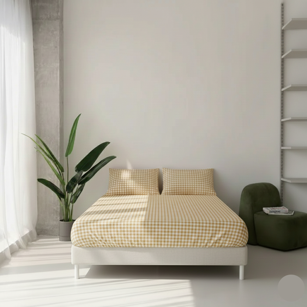 Lençol Xadrez Ajustável com Elástico