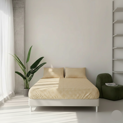 Lençol Xadrez Ajustável com Elástico