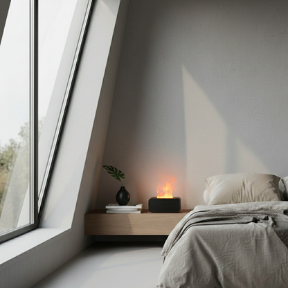 Mini Umidificador e Difusor com Efeito Chama