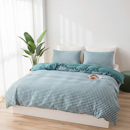 Capa de Edredom Microfibra Verde Vichy