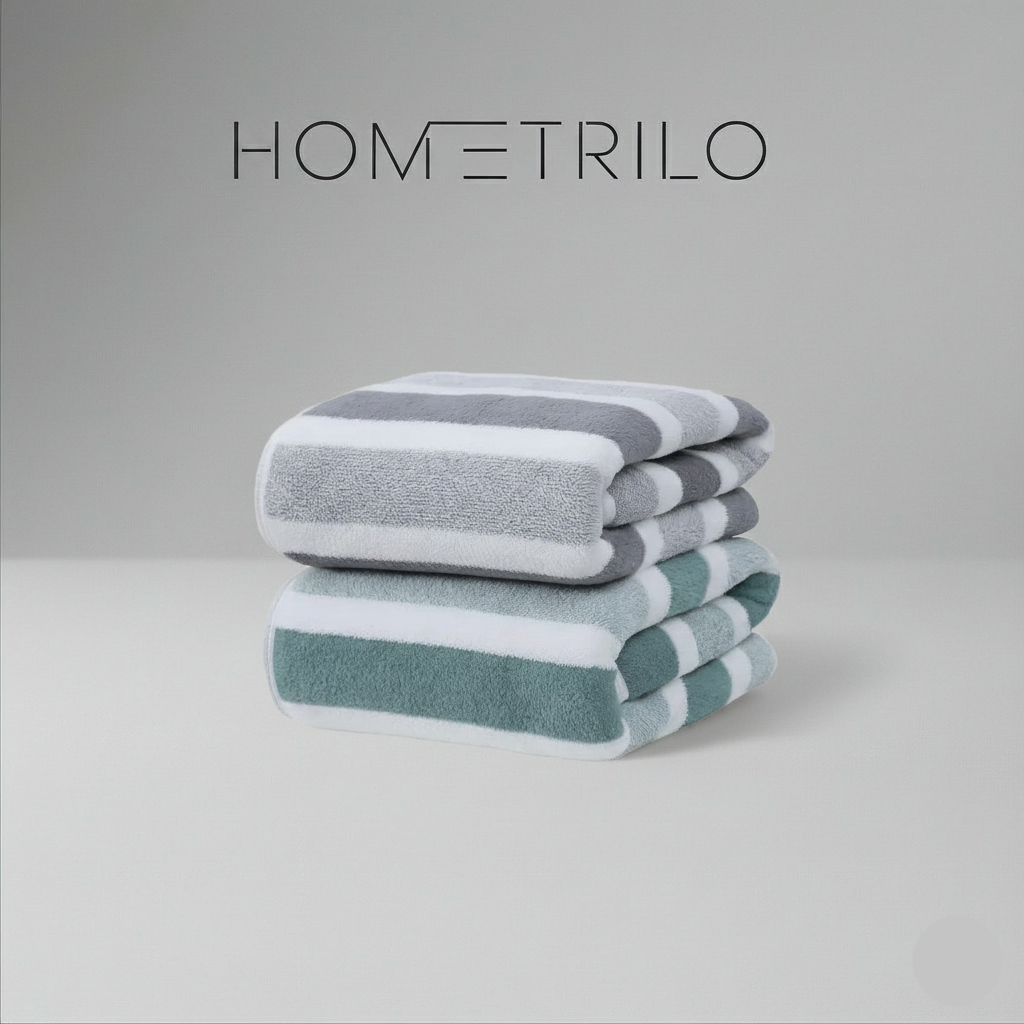 Jogo de Toalhas de Banho com Listras