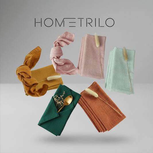 Guardanapos Decorativos Minimalistas com Acabamento em Nó de Bambu