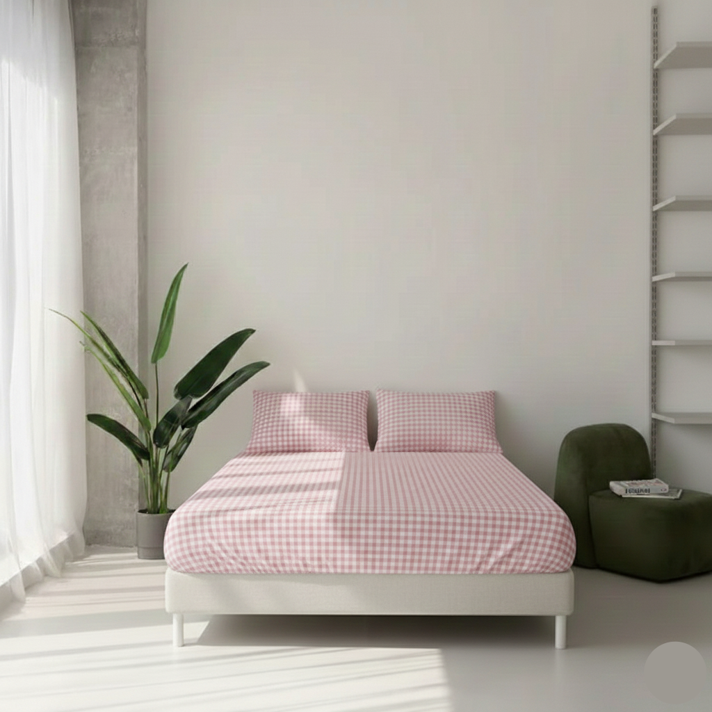 Lençol Xadrez Ajustável com Elástico