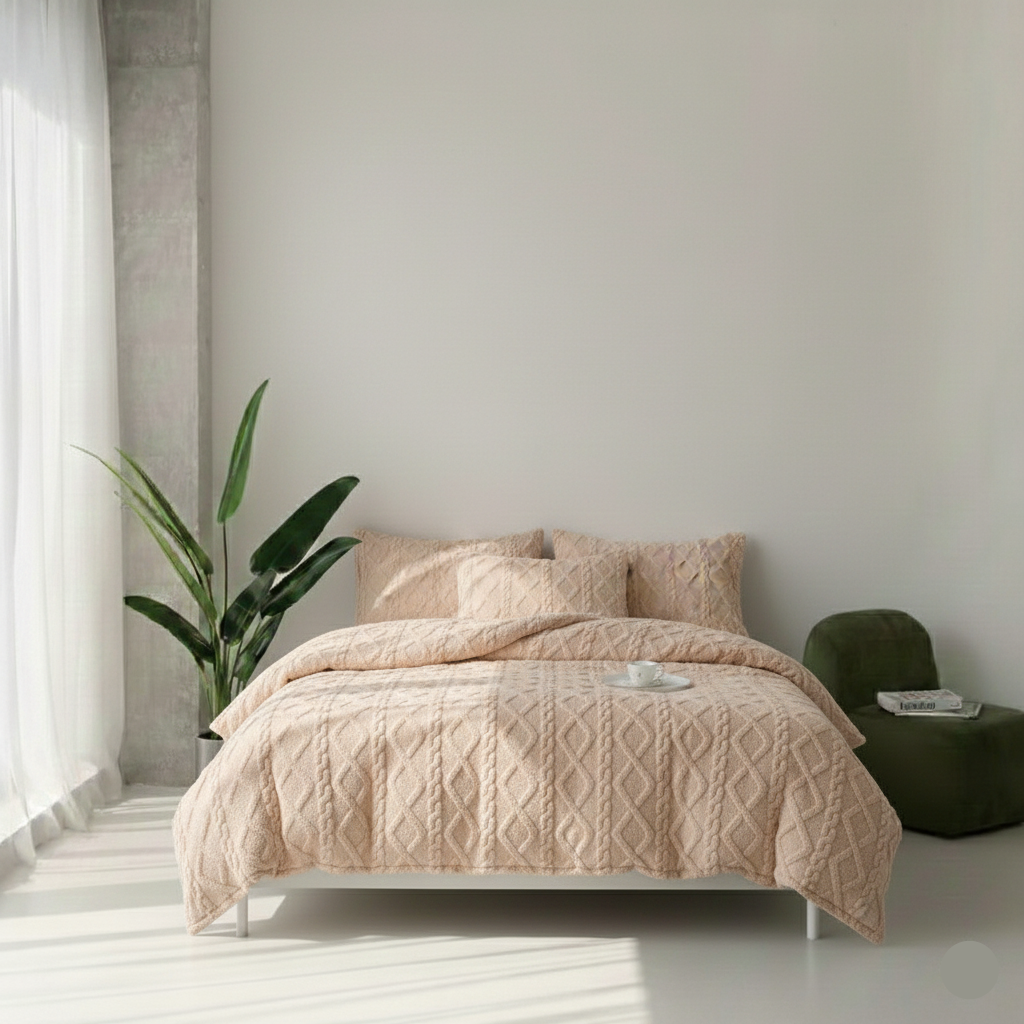 Capa de Edredom em Veludo Plush