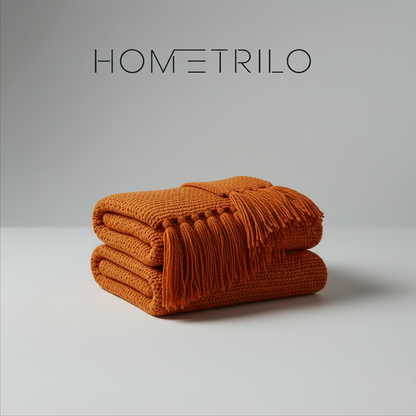 Manta Tricotada Morandi Laranja