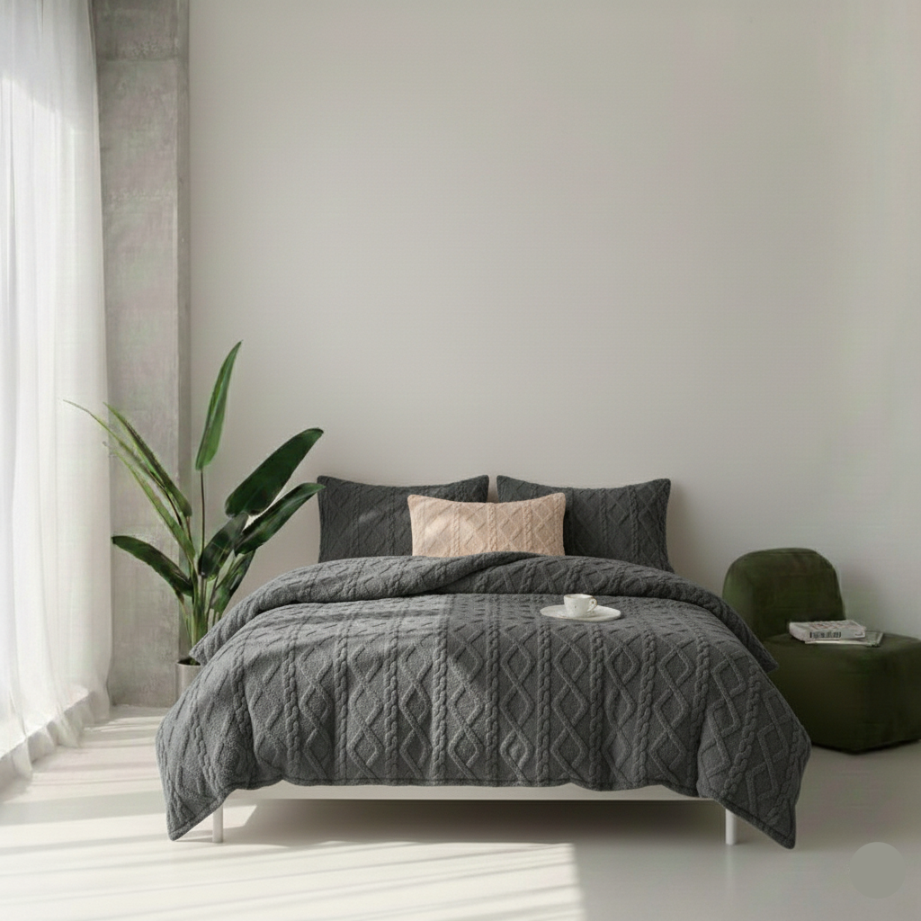 Capa de Edredom em Veludo Plush