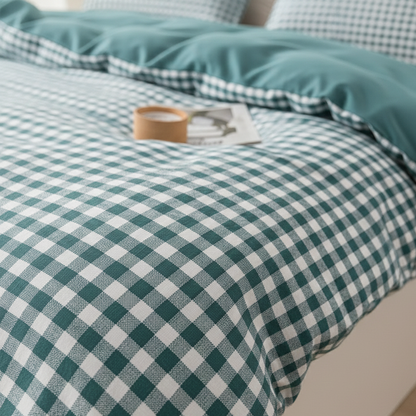 Capa de Edredom Microfibra Verde Vichy